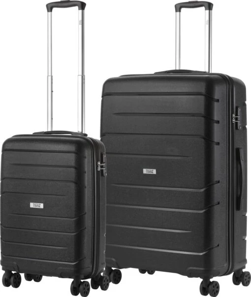 TravelZ Big Bars Kofferset - Trolleyset TSA 2-delig - Handbagage En Groot - Zwart -Mode Bagage Winkel 1015x1200 1