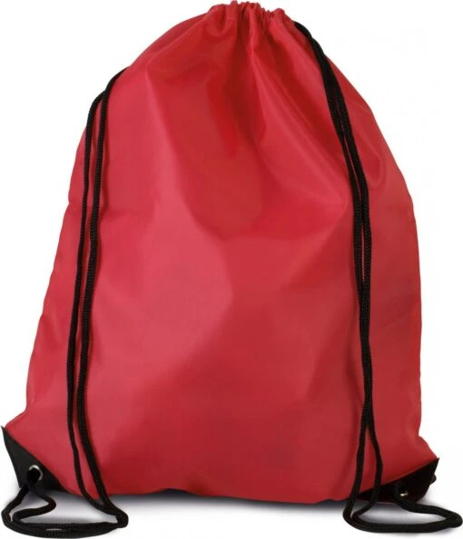 Merkloos Sport Gymtas/draagtas In Kleur Rood Met Handig Rijgkoord 34 X 44 Cm Van Polyester En Verstevigde Hoeken -Mode Bagage Winkel 1032x1200 1