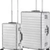 CarryOn Kofferset ULD - Luxe Aluminium Handbagage Koffer 55cm + 76cm Grote Reiskoffer - Dubbel TSA Slot - Zilver -Mode Bagage Winkel 1034x1200