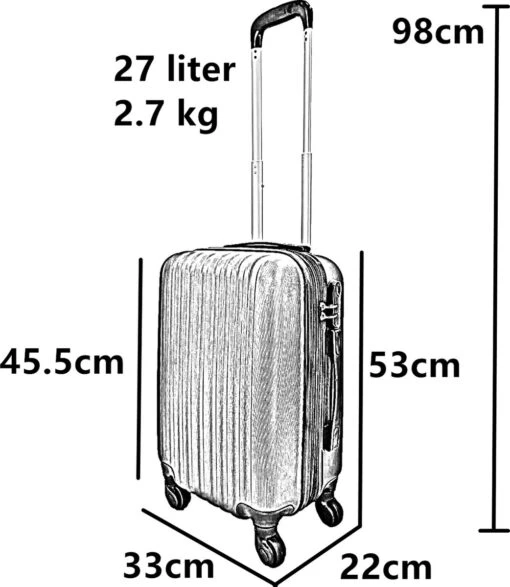 SB Travelbags 'Expandable' Handbagage Koffer 53cm 4 Wielen Trolley - Zilver -Mode Bagage Winkel