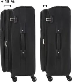 TravelZ Softspinner TSA Kofferset - 3-delige Zachte Trolleyset - Dubbele Wielen En Voorvakken Zwart -Mode Bagage Winkel 1050x1200 3