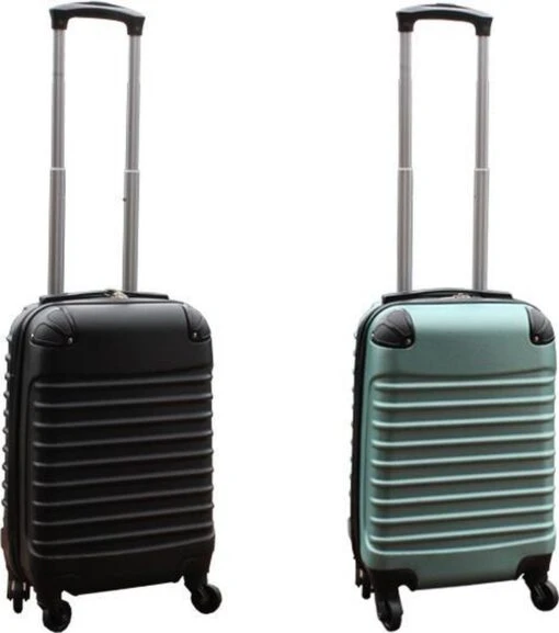 Travelerz Kofferset 2 Delig ABS Handbagage Koffers - Met Cijferslot - 27 Liter - Zwart - Groen -Mode Bagage Winkel 1060x1200 2