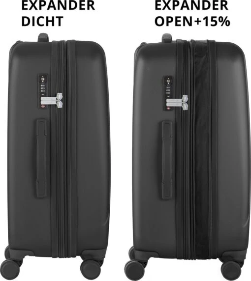 CarryOn Skyhopper Reiskoffer - 68.5cm TSA Trolley Met Expander En OKOBAN - Zwart -Mode Bagage Winkel