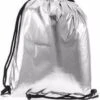 Merkloos Zilver Metallic Gymtas Met Rijgkoord -Mode Bagage Winkel 1077x1200 4