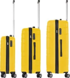 TravelZ Big Bars Kofferset - Trolleyset 3-delig Met TSA-slot - Geel -Mode Bagage Winkel 1082x1200