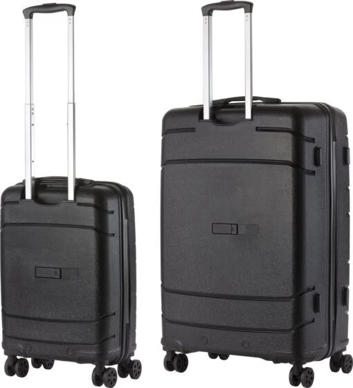 TravelZ Big Bars Kofferset - Trolleyset TSA 2-delig - Handbagage En Groot - Zwart -Mode Bagage Winkel