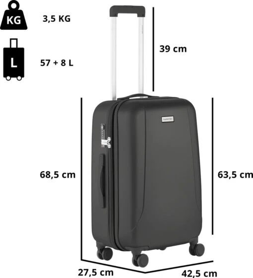 CarryOn Skyhopper Reiskoffer - 68.5cm TSA Trolley Met Expander En OKOBAN - Zwart -Mode Bagage Winkel 1093x1200 2