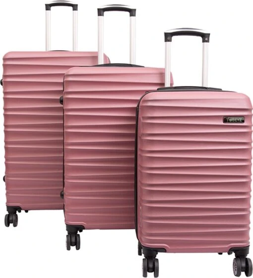 Tobeyz - Kofferset - 3-delig Roze Handbagage - Verrijdbaar Op 4 Wielen - Stevig ABS - Lichtgewicht, Trolley -Mode Bagage Winkel 1094x1200 1