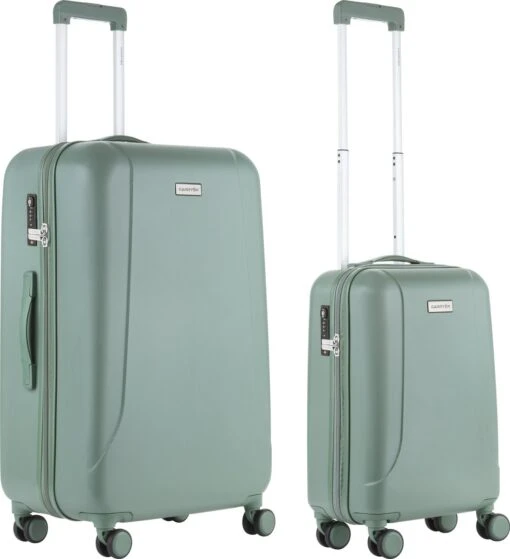 CarryOn Skyhopper Kofferset – TSA Handbagage + Reiskoffer 78cm – Dubbele Wielen - Olijf -Mode Bagage Winkel