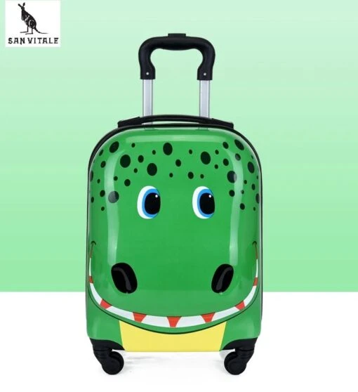 San Vitale® - Lichtgewicht Reis Koffer - Trolley - Handbagage - Dino - Krokodil - Groen -Mode Bagage Winkel 1097x1200 2