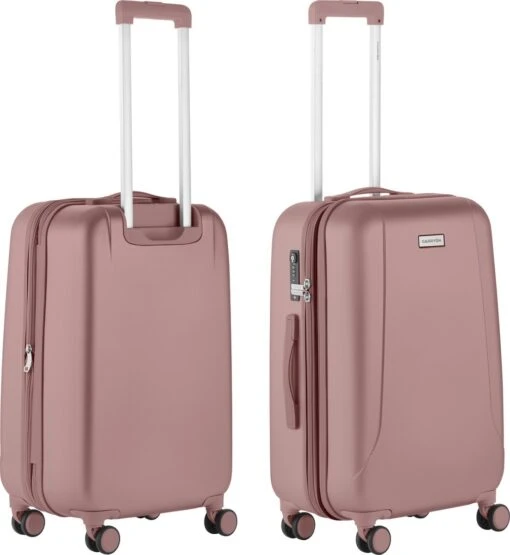 CarryOn Skyhopper Reiskoffer - 68.5cm TSA Trolley Met Expander En OKOBAN - Roze -Mode Bagage Winkel