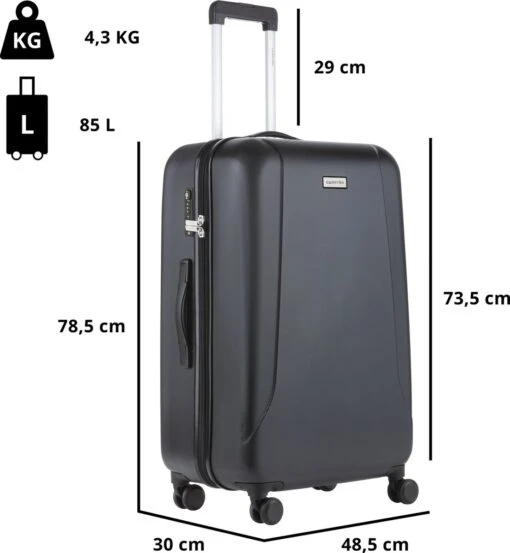 CarryOn Skyhopper Reiskoffer - 78cm TSA Trolley Met OKOBAN - Dubbele Wielen - Zwart -Mode Bagage Winkel