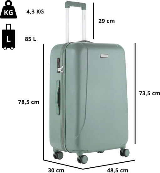 CarryOn Skyhopper Kofferset – TSA Handbagage + Reiskoffer 78cm – Dubbele Wielen - Olijf -Mode Bagage Winkel