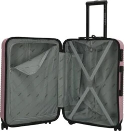 Enrico Benetti Koffer / Trolley / Reiskoffer - 65 X 41 X 25 Cm - 68 Liter - ABS - Maat M - Louisville - Roze -Mode Bagage Winkel 1135x1200