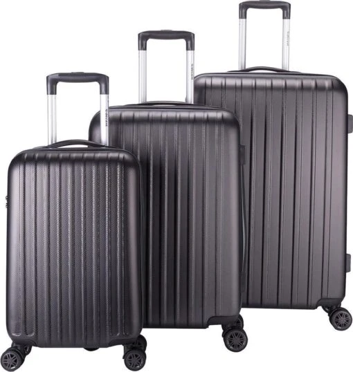 Decent Tranporto-One Medium Koffer - 66 Cm - TSA Slot - Anthracite -Mode Bagage Winkel