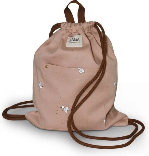 Saga Copenhagen Flipi Latte - Gym Bag - Turnzak - Zwemtas - Rugzakje - Roze Met Vogeltjes -Mode Bagage Winkel 1149x1200 1