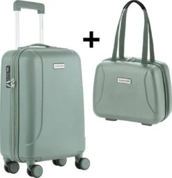 CarryOn Skyhopper Handbagage En Beautycase - 55cm TSA Trolley En Make-up Koffer - Olijf -Mode Bagage Winkel 1157x1200 4