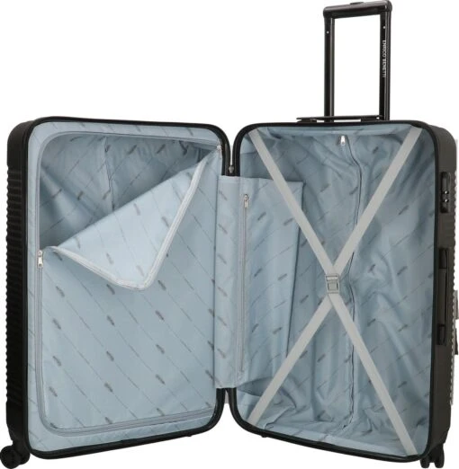 Enrico Benetti Louisville Driedelige Kofferset Hardcase - 39040 - Zwart -Mode Bagage Winkel