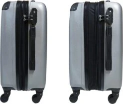 SB Travelbags 'Expandable' Handbagage Koffer 53cm 4 Wielen Trolley - Zilver -Mode Bagage Winkel 1200x1014