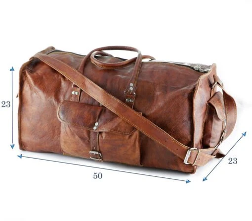 Merkloos Reistas Van ECHTE LEER - Sporttas - Weekendtas MALAGA Echte Leder - Cognac Bruin -HANDGEMAAKTE VINTAGE STIJL Duffel Tas -Mode Bagage Winkel 1200x1049 1