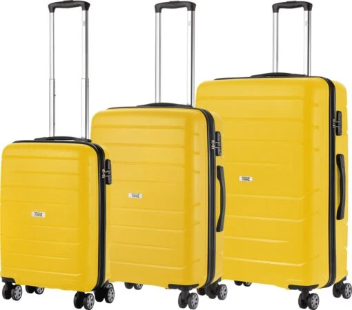 TravelZ Big Bars Kofferset - Trolleyset 3-delig Met TSA-slot - Geel -Mode Bagage Winkel 1200x1059 1