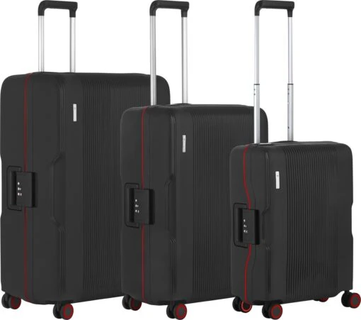 CarryOn Protector Luxe 3-delige Kofferset - Trolleyset Met TSA-kliksloten - Zwart -Mode Bagage Winkel