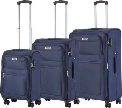 TravelZ Softspinner TSA Kofferset - 3-delige Zachte Trolleyset - Dubbele Wielen En Voorvakken Blauw -Mode Bagage Winkel 1200x1068 1