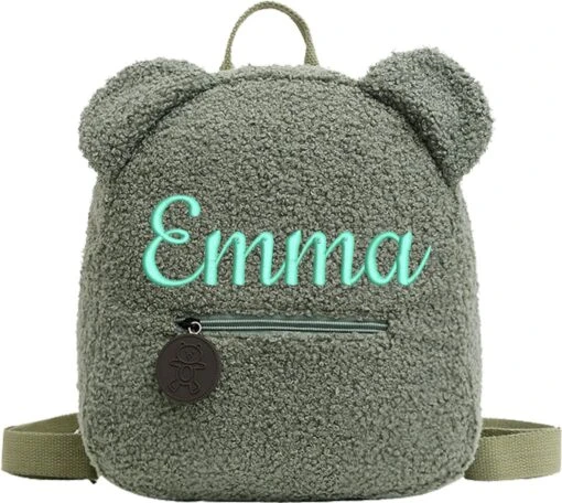 Merkloos Rugtas Teddy Green / Geborduurd Met Naam / 7 Kleuren Gepersonaliseerd -Mode Bagage Winkel 1200x1074 3