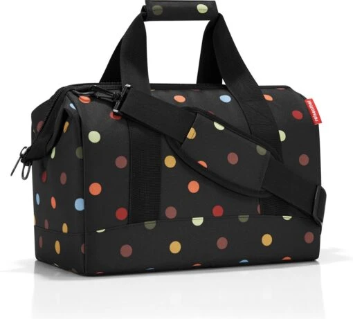 Reisenthel Allrounder M Reistas Sporttas - Maat M - 18L - Dots Zwart -Mode Bagage Winkel