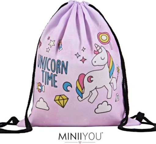 Unicorn Gymtasje - Sport Tasje Paars - 33x39 Cm | Gymtasje Met Rijgkoord | Gymzakje Verstelbaar In Maat | Leeftijd: 4 T/m 12 Jaar -Mode Bagage Winkel 1200x1111 6