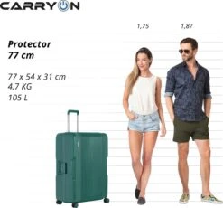 CarryOn Protector Luxe Grote Reiskoffer - Trolley 77cm Met TSA-klikslot - Ultrasterk - Groen -Mode Bagage Winkel 1200x1117 1