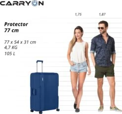 CarryOn Protector Luxe Grote Reiskoffer - Trolley 77cm Met TSA-klikslot - Ultrasterk - Blauw -Mode Bagage Winkel 1200x1117 2