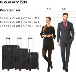 CarryOn Protector Luxe 3-delige Kofferset - Trolleyset Met TSA-kliksloten - Zwart -Mode Bagage Winkel 1200x1130 1