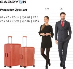 CarryOn Protector Luxe Kofferset - TSA Trolleyset M+L Formaat Met Kliksloten - Terra -Mode Bagage Winkel 1200x1130