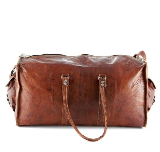 Merkloos Reistas Van ECHTE LEER - Sporttas - Weekendtas MALAGA Echte Leder - Cognac Bruin -HANDGEMAAKTE VINTAGE STIJL Duffel Tas -Mode Bagage Winkel 1200x1138 1