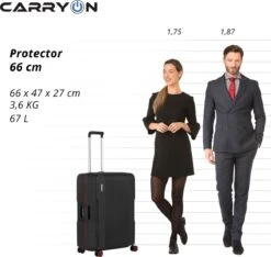 CarryOn Protector Luxe Reiskoffer - Trolley 66cm Met TSA-klikslot En OKOBAN - Ultrasterk - Zwart -Mode Bagage Winkel 1200x1139