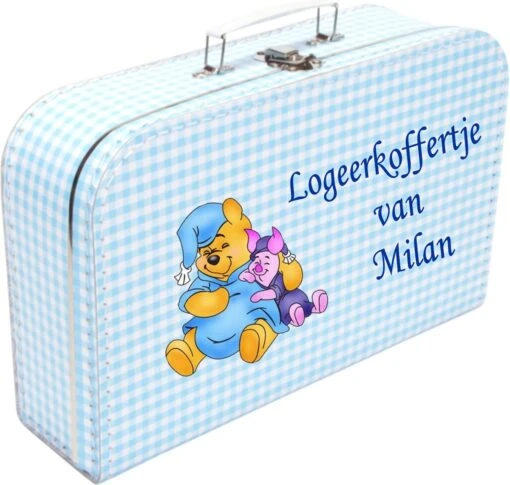 Logeerkoffer Ruit - Kinderkoffer- Kraamcadeau - Geboortecadeau - Opa En Oma -Mode Bagage Winkel