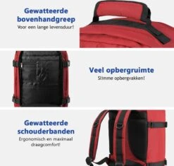 CabinMax Metz Reistas – Handbagage 20L – Rugzak – Schooltas - 40x25x20 Cm – Compact Backpack – Lichtgewicht – Oxide Rood -Mode Bagage Winkel 1200x1144 1