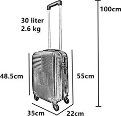 SB Travelbags Handbagage Koffer 55cm 4 Wielen Trolley - Blauw -Mode Bagage Winkel 1200x1150 1