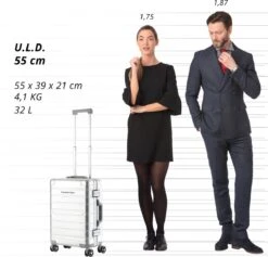 CarryOn ULD Handbagage - Luxe Aluminium Trolley 55cm - Dubbel TSA Slot - Dubbele Wielen - Aluminium -Mode Bagage Winkel 1200x1153 1