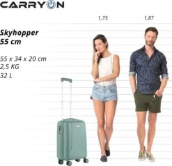 CarryOn Skyhopper Handbagage En Beautycase - 55cm TSA Trolley En Make-up Koffer - Olijf -Mode Bagage Winkel 1200x1156