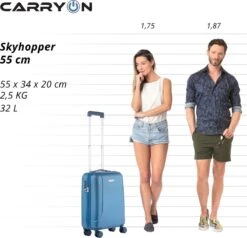 CarryOn Skyhopper Handbagage En Beautycase - 55cm TSA Trolley En Make-up Koffer - Blauw -Mode Bagage Winkel 1200x1158