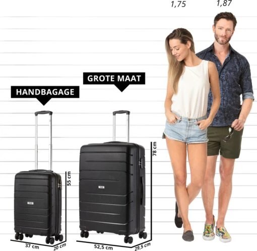 TravelZ Big Bars Kofferset - Trolleyset TSA 2-delig - Handbagage En Groot - Zwart -Mode Bagage Winkel 1200x1169 12