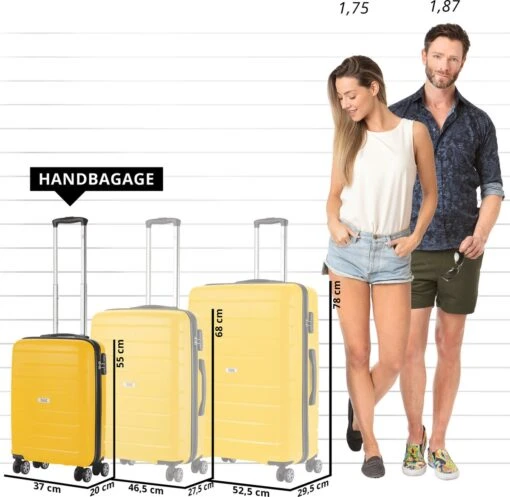 TravelZ Big Bars Handbagagekoffer 55cm Met TSA-slot - Ultrasterk - Geel -Mode Bagage Winkel 1200x1169 2