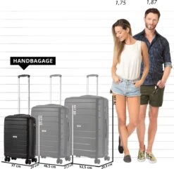 TravelZ Big Bars Handbagagekoffer 55cm Met TSA-slot - Ultrasterk - Zwart -Mode Bagage Winkel 1200x1169 3