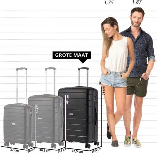 TravelZ Big Bars Reiskoffer 78 Cm Met Dubbele Wielen - Trolley Koffer Met TSA-slot - Zwart -Mode Bagage Winkel 1200x1169 9