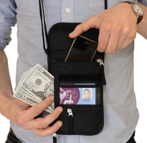 PD ® - Nektasje Zwart - Reisportemonnee - Travel Wallet - Reis Organizer - Reisdocumenten Organizer. -Mode Bagage Winkel