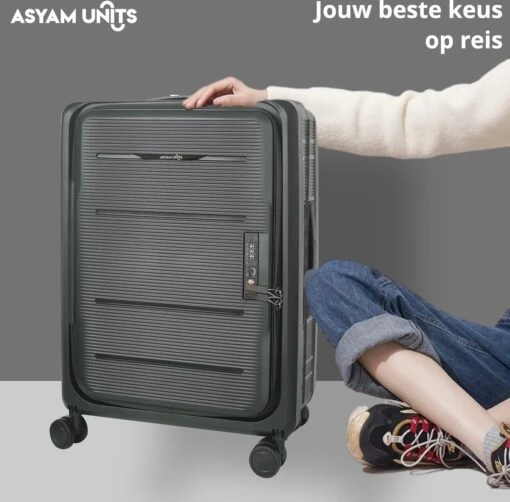 Asyam Units- Handbagage- Invouwbaar- Koffer- Koffer 38L- Spinner Wielen- TSA Slot- Lichtgewicht- Zwart -Mode Bagage Winkel 1200x1180 2