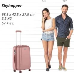 CarryOn Skyhopper Reiskoffer - 68.5cm TSA Trolley Met Expander En OKOBAN - Roze -Mode Bagage Winkel 1200x1192 1