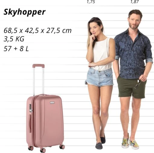 CarryOn Skyhopper Reiskoffer - 68.5cm TSA Trolley Met Expander En OKOBAN - Roze -Mode Bagage Winkel 1200x1192 1